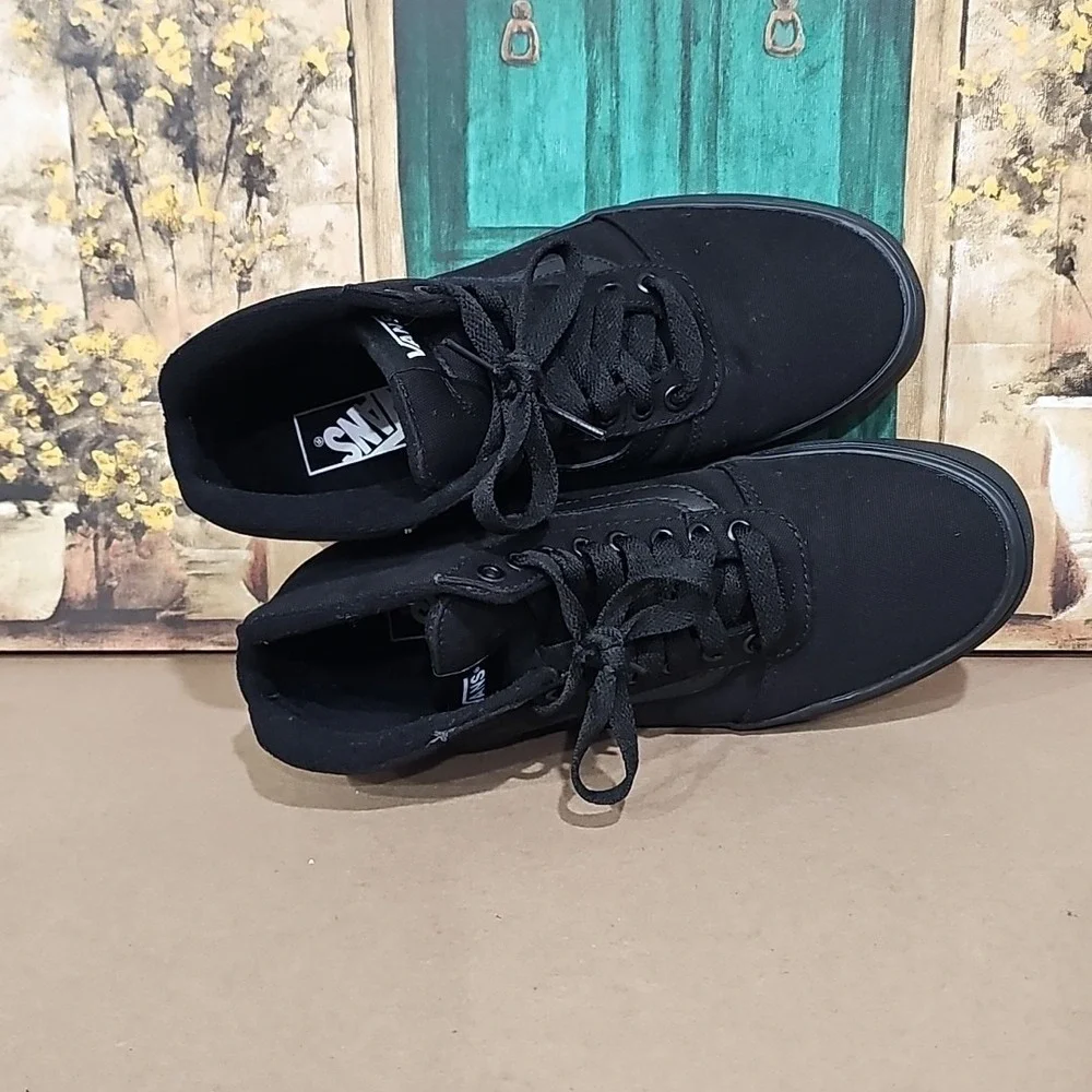 VANS WARD‎ HI BLACK/BLACK CANVAS SK8-HI SKATE HIGH Me5 US SIZES 8.5